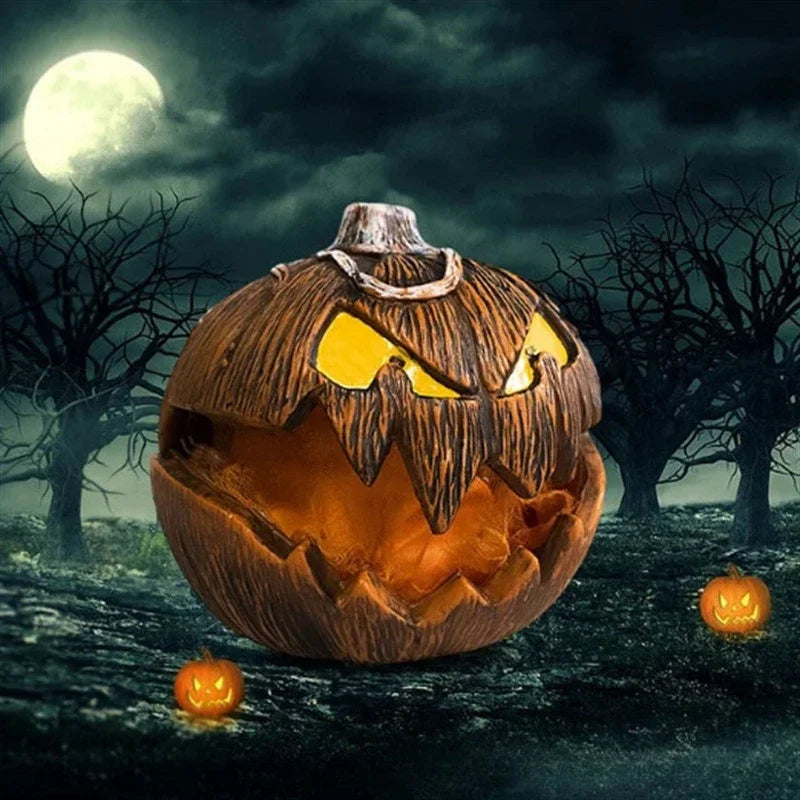 Halloween Pumpkin Animated Decor,Noise Activated Talking and Lifting,Creates Spooky Atmosphere for Halloween Party Decoration