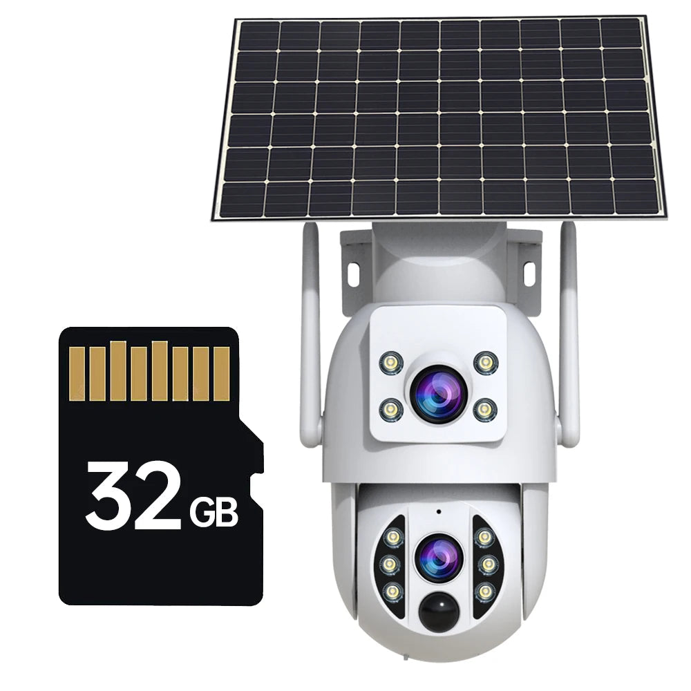 JOOAN 4K Outdoor WiFi Solar Camera Dual Lens Human Detect Night Vision Low Power Battery Camara Security Video Surveillance