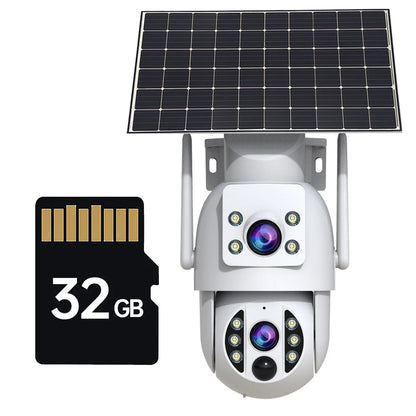 JOOAN 4K Outdoor WiFi Solar Camera Dual Lens Human Detect Night Vision Low Power Battery Camara Security Video Surveillance