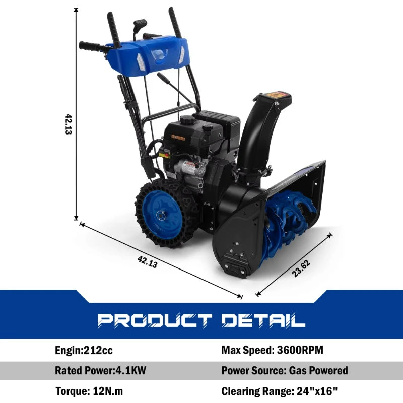 Customized 2 Stage Powered Snow Blower with 40FT Throwing Distance Snow Removal Thrower Snowthrower Snow Throwing Machine