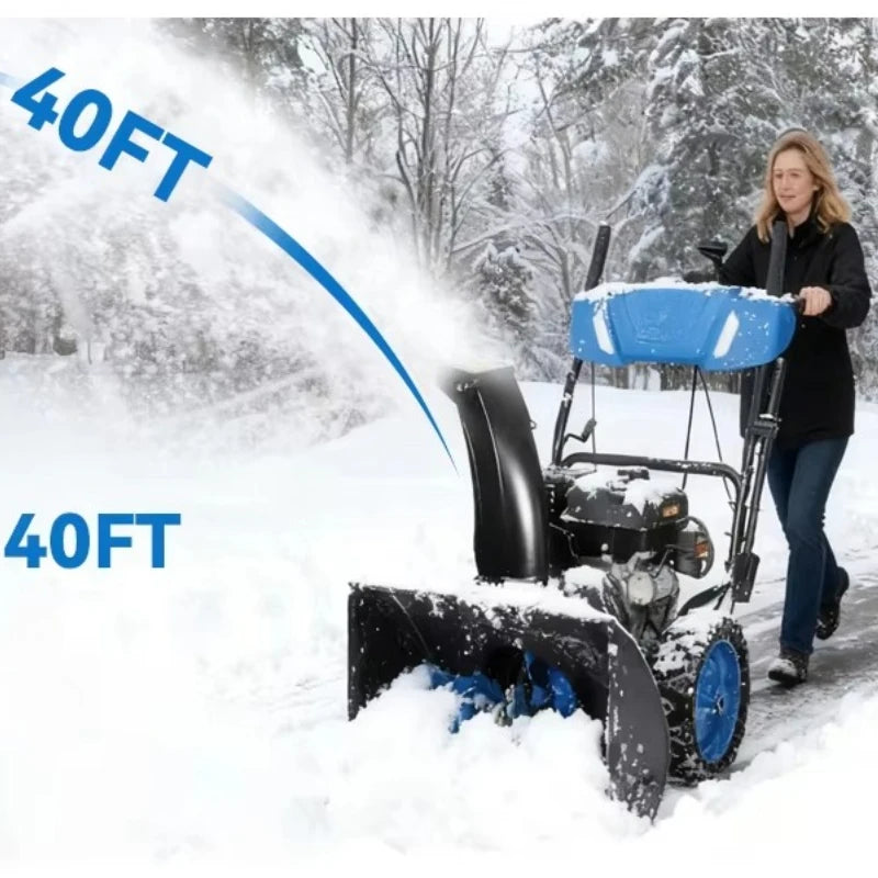 Customized 2 Stage Powered Snow Blower with 40FT Throwing Distance Snow Removal Thrower Snowthrower Snow Throwing Machine