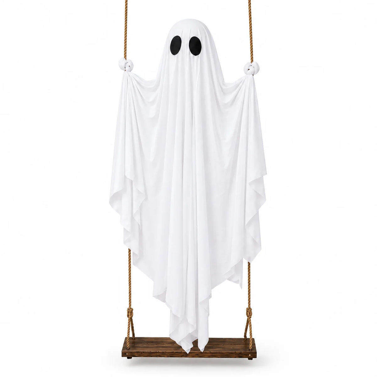 Halloween Swing Ghost Decoration Large Hanging White Ghost Outdoor Porch Yard Garden Party Decor
