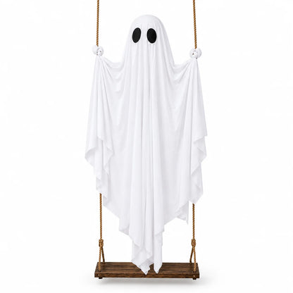 Halloween Swing Ghost Decoration Large Hanging White Ghost Outdoor Porch Yard Garden Party Decor