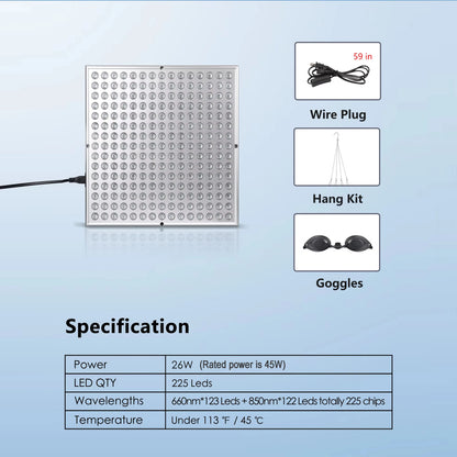 Red Light Therapy Panel – 660nm + 850nm LED