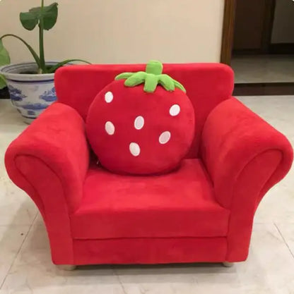 Children's Sofa Chair Reading Corner Kindergarten Small Sofa Combination Area Cute Cartoon Baby Fabric Strawberry Sofa