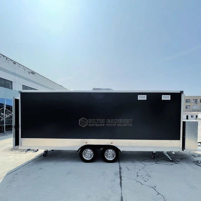 Belyoo Fast Food Truck Mobile BBQ Trailer Ice Cream Cart Concession Trailer Juice Vending Car Food Kiosk Trailers Fully Equipped