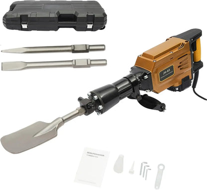 220 V 1700 W Electric Demolition Jack Hammer Concrete Breaker Electric Heavy Duty Hammer Digger 360° Rotating Handle with Box
