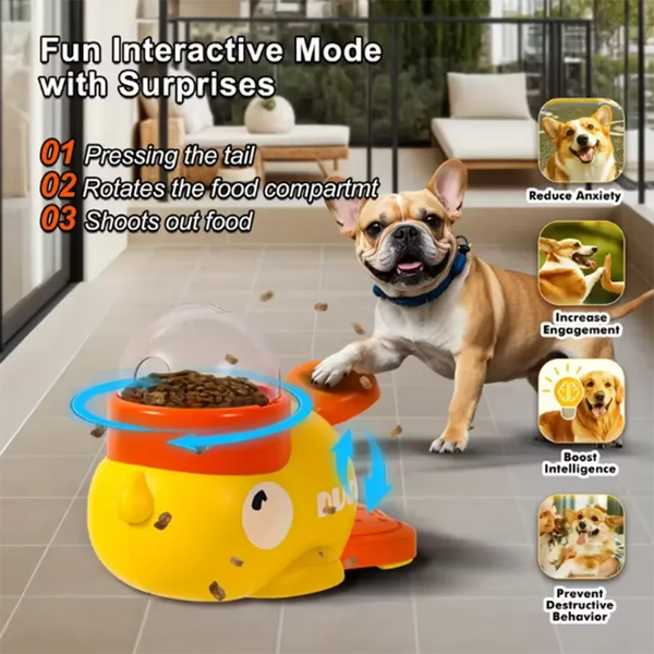 Interactive Duck Pet Feeder Toy