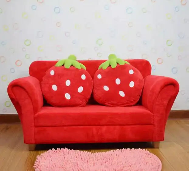 Children's Sofa Chair Reading Corner Kindergarten Small Sofa Combination Area Cute Cartoon Baby Fabric Strawberry Sofa