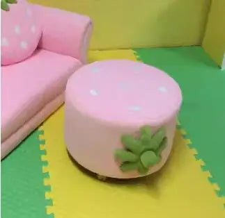 Children's Sofa Chair Reading Corner Kindergarten Small Sofa Combination Area Cute Cartoon Baby Fabric Strawberry Sofa