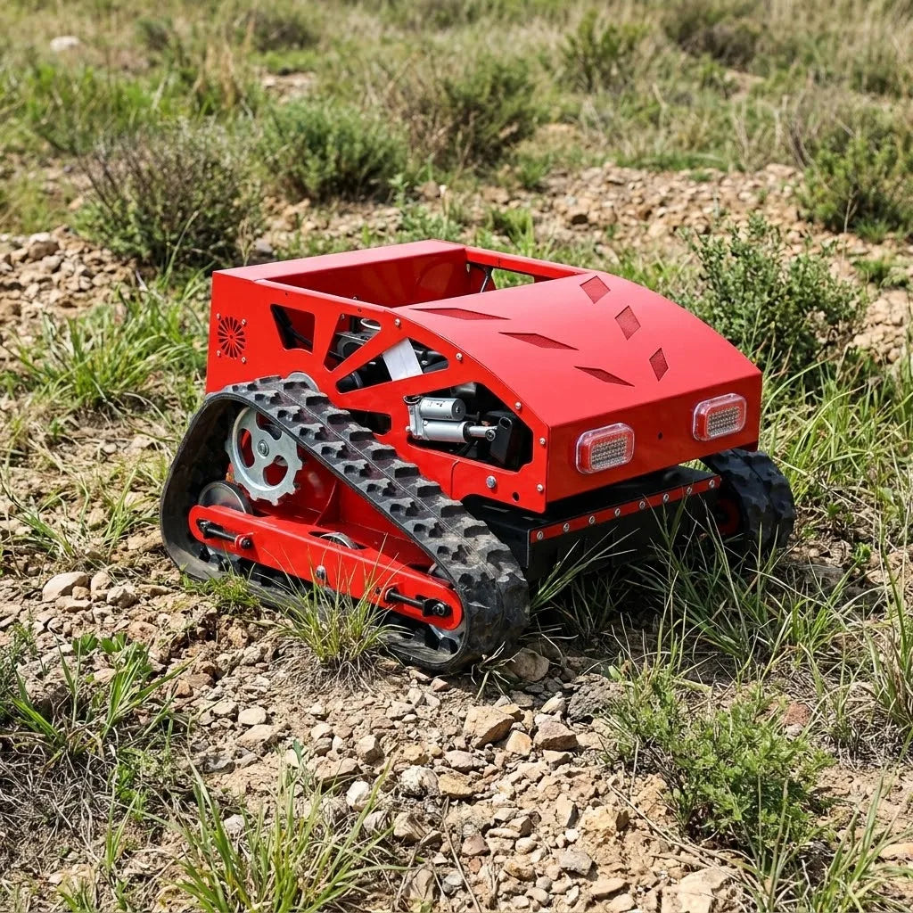 Commercial Remote Control Lawn Mower All Terrain Rubber Tracked Grass Trimmer Lawn Robot Cutter Machine For Garden Orchard Farm