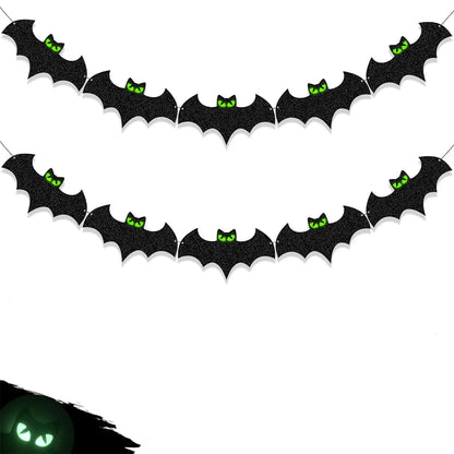 10 Halloween Decorations Glow Eyes Bats Banner for Halloween Bats Decor