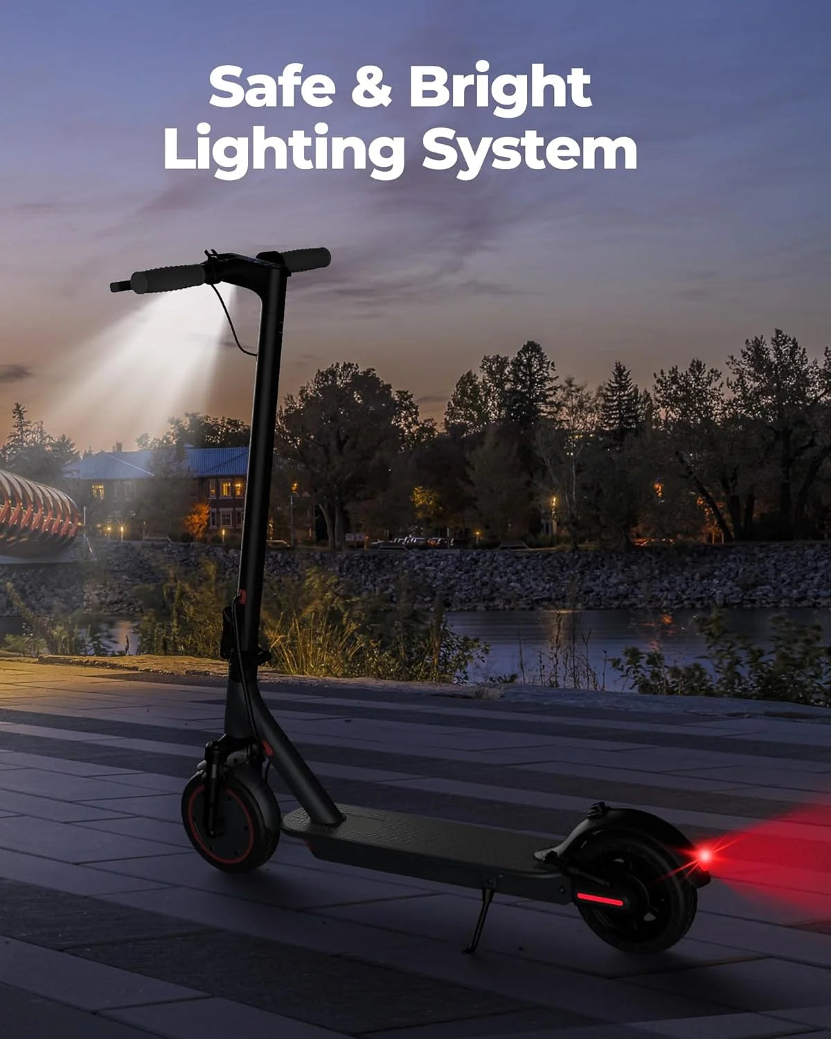 AOVOPRO AP07 Electric Scooter 10.5Ah 19mph APP Smart Control Scooter 8.5inch 23miles Max Range Double shock absorption for Adult