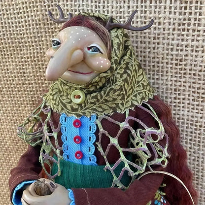 Halloween Kitchen Witch Doll Witch Doll Door Decor Good Luck Charm Home Charming Festive Antique-Inspired Decor Home Decoration