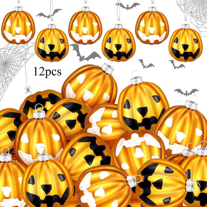 Halloween Hanging Ornaments Cute White Ghost And Orange Pumpkin Decoration Mini Plastic Halloween Tree Decorations Party Decor