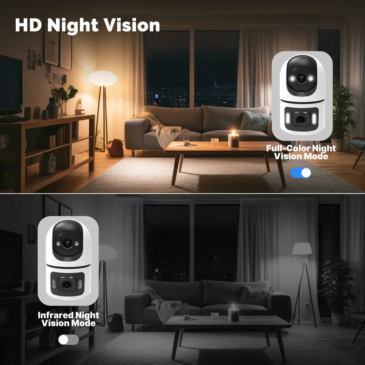 8MP WiFi IP Camera Dual Lens with Adjustable Bracket Security Wireless Surveillance Cameras Onvif 10X Zoom Baby Monitor YOOSEE