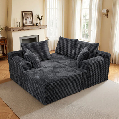 Perfect for lunch breaks, large L-shaped modular corner sofa, ultra-soft cloud lounge sofa with removable washable fabric covers, extra wide and deep seat, 3-seater chaise sofa, oversized living room sofa, cozy relaxation sof