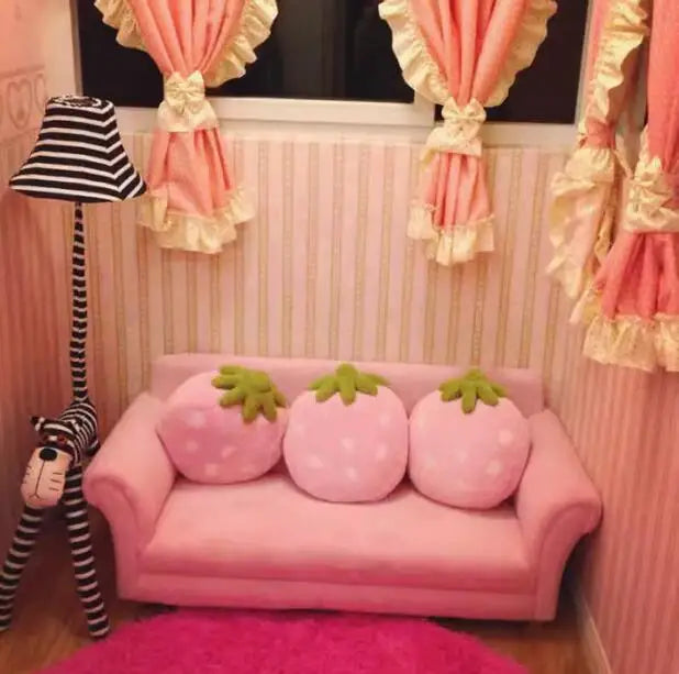 Children's Sofa Chair Reading Corner Kindergarten Small Sofa Combination Area Cute Cartoon Baby Fabric Strawberry Sofa