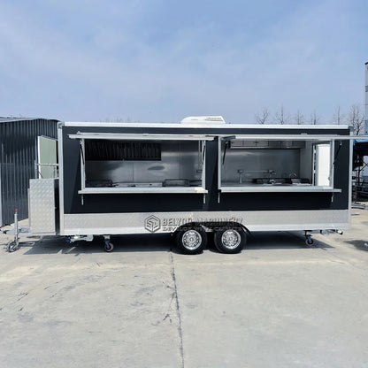 Belyoo Fast Food Truck Mobile BBQ Trailer Ice Cream Cart Concession Trailer Juice Vending Car Food Kiosk Trailers Fully Equipped