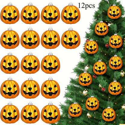 Halloween Hanging Ornaments Cute White Ghost And Orange Pumpkin Decoration Mini Plastic Halloween Tree Decorations Party Decor