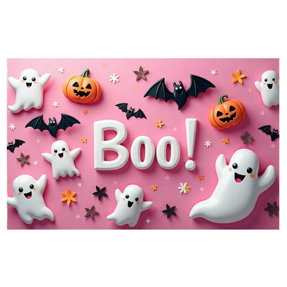 Halloween Decoration 180X110cm Pink Wall Spooky Ghost Booing Pumpkin Photography Backdrop Girls Baby Birthday Party Decor