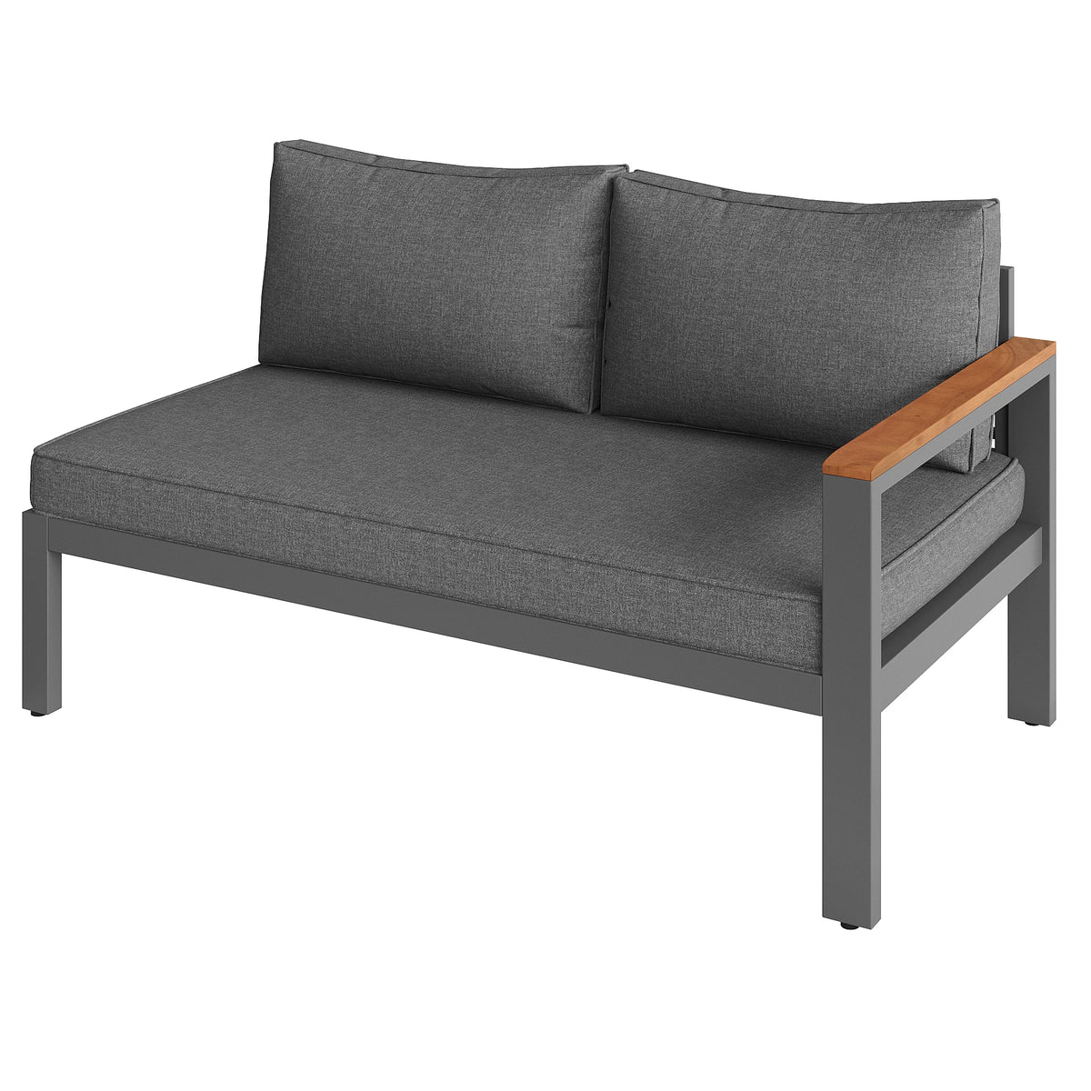 PINGGO Outdoor Garden Furniture Set With 2 Sofas and Table with Galvanised Iron Frame, Adjustable Backrests, Adjustable Table