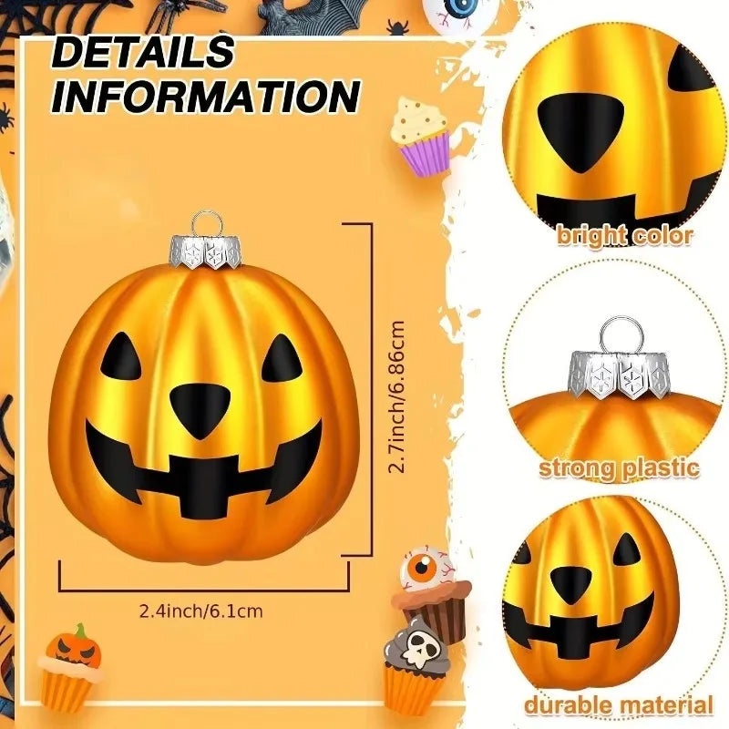 Halloween Hanging Ornaments Cute White Ghost And Orange Pumpkin Decoration Mini Plastic Halloween Tree Decorations Party Decor