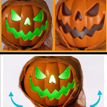 Halloween Decoration Luminous Demon Pumpkin Scarecrow Hanging Ornaments Turned Head Pumpkin Halloween Horror Home Decor Yard