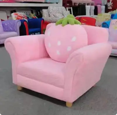 Children's Sofa Chair Reading Corner Kindergarten Small Sofa Combination Area Cute Cartoon Baby Fabric Strawberry Sofa