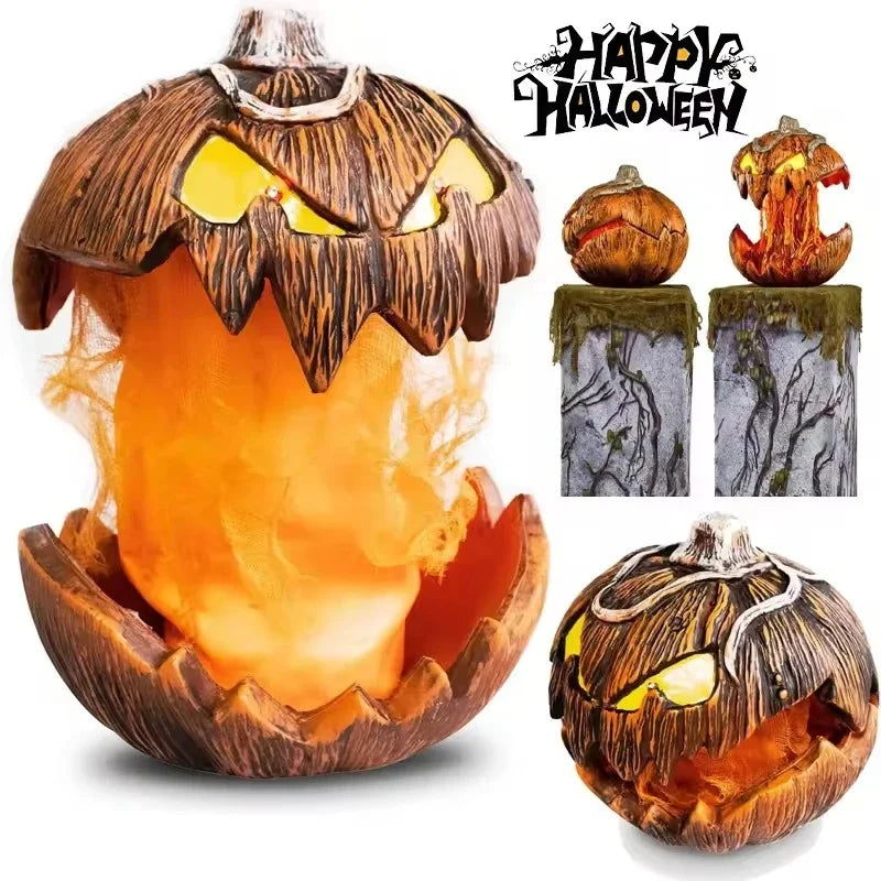 Halloween Pumpkin Animated Decor,Noise Activated Talking and Lifting,Creates Spooky Atmosphere for Halloween Party Decoration