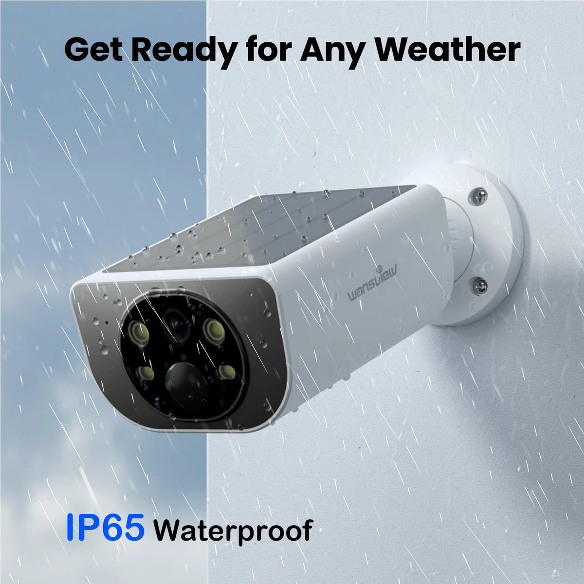 Wansview 2K Outdoor Wireless WIFI Camera 2.4G 3MP Battery Solar Security Camera Floodlight Color Night Vision Local Alarm