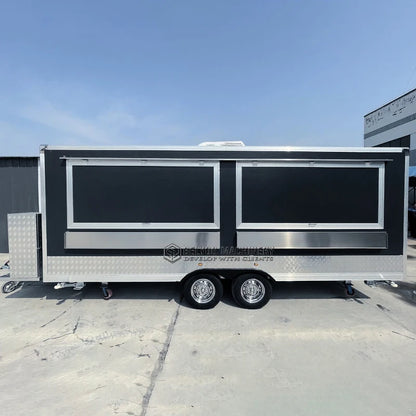 Belyoo Fast Food Truck Mobile BBQ Trailer Ice Cream Cart Concession Trailer Juice Vending Car Food Kiosk Trailers Fully Equipped