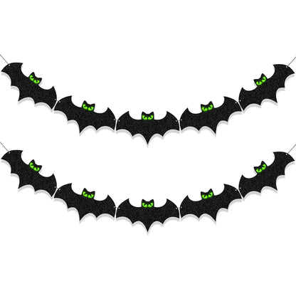10 Halloween Decorations Glow Eyes Bats Banner for Halloween Bats Decor