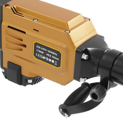 220 V 1700 W Electric Demolition Jack Hammer Concrete Breaker Electric Heavy Duty Hammer Digger 360° Rotating Handle with Box