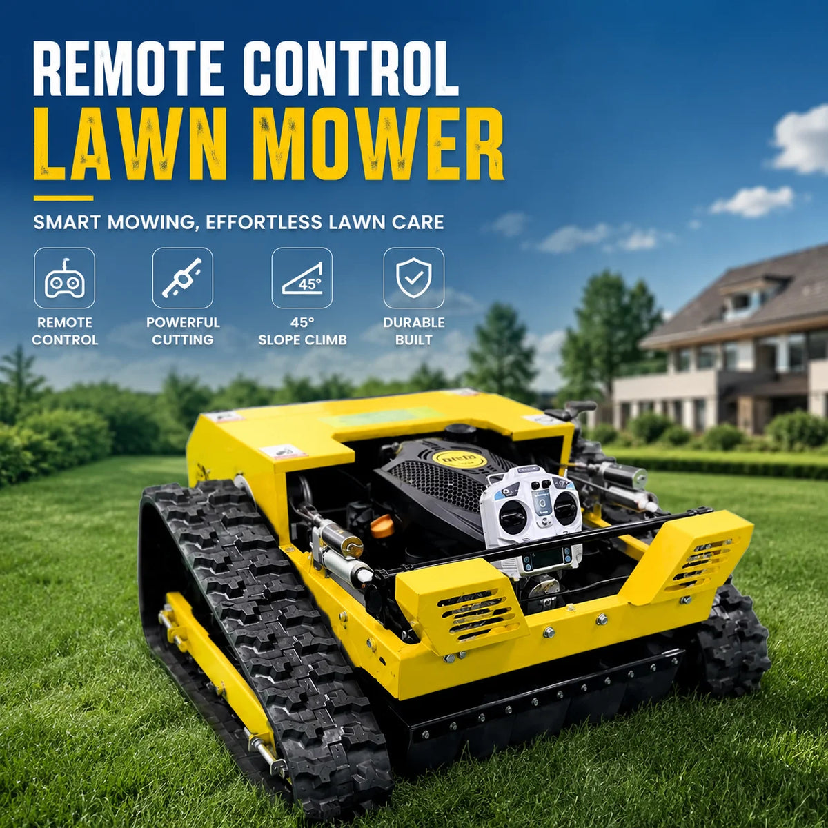 Custom Smart Remote Control Lawn Mower Robot Electric Grass Cutting Machine for Garden Orchard Farm