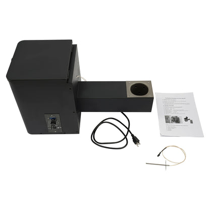 Pellet Smoker Hopper Assembly Kit, Precision Temperature Control 180-450℉ Dual-Functional Wind Mechanism for Yard Garden Camping