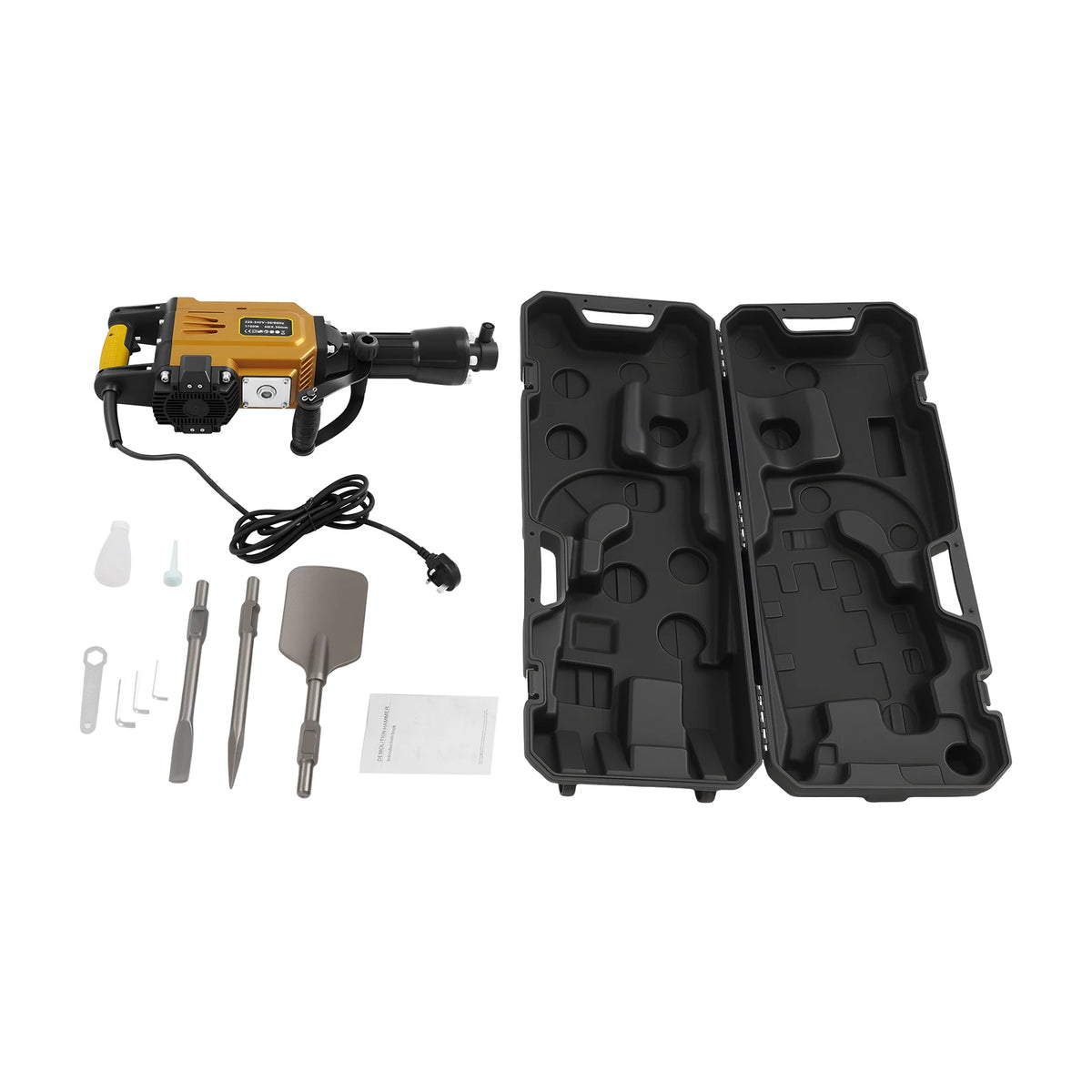 220 V 1700 W Electric Demolition Jack Hammer Concrete Breaker Electric Heavy Duty Hammer Digger 360° Rotating Handle with Box