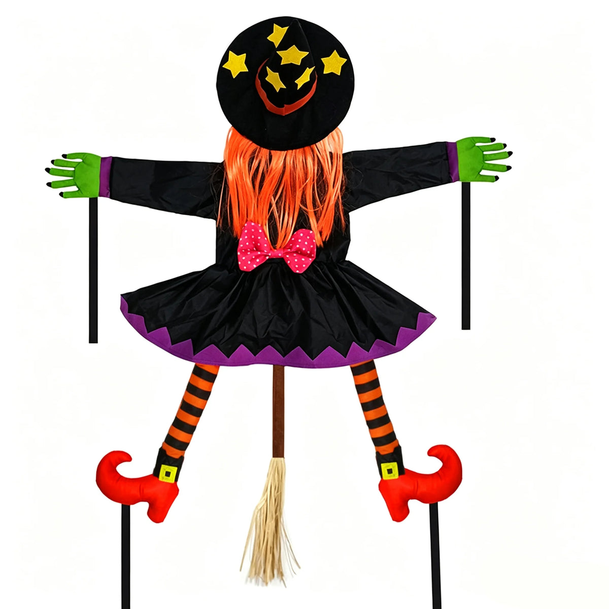 Halloween Crashing Into Tree Witch Doll Decoration Funny Outdoor Yard Garden Decor Halloween Party Holiday Scene Decor Supplies