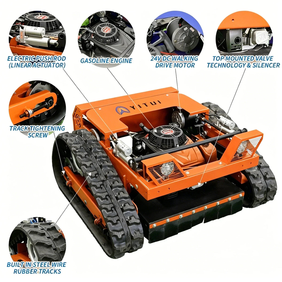 Ce Euro 5 Crawler Lawn Mower, Remote Control Self Propelled, Automated Grass Mower, Customized Supported With Fast Shipping